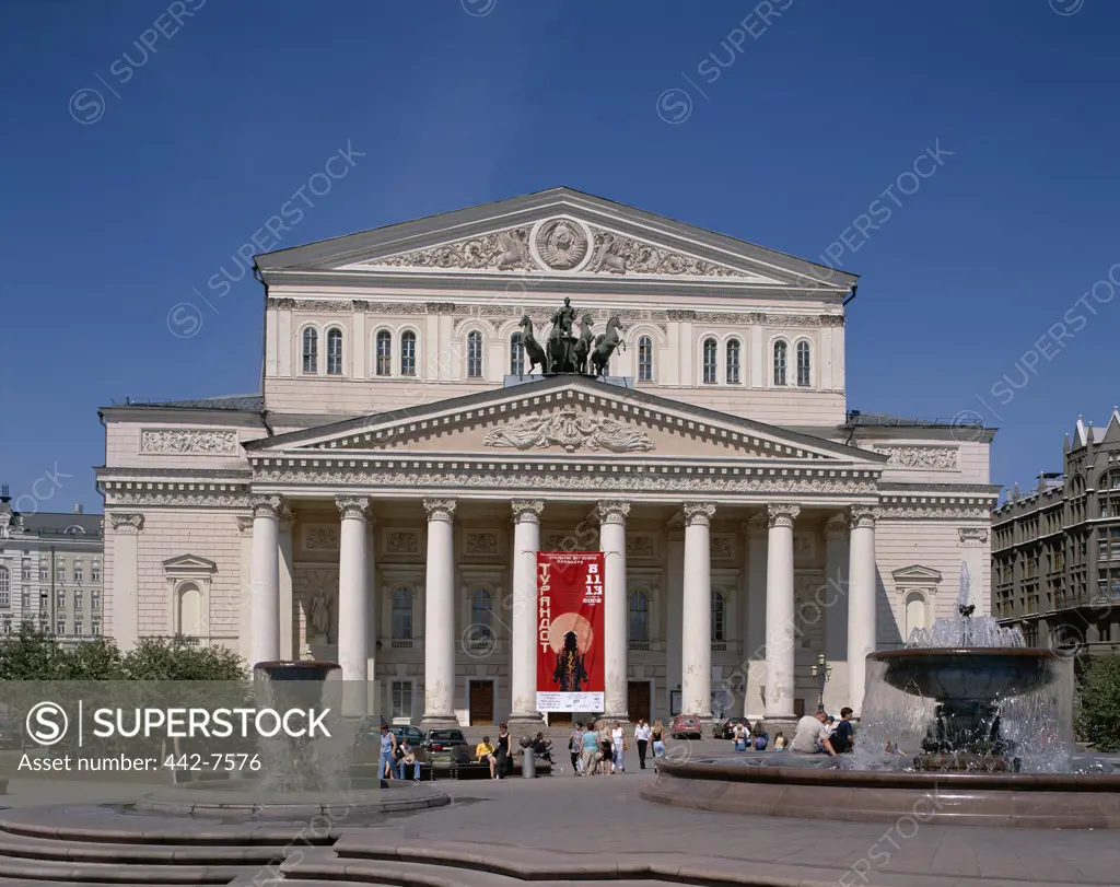Facade of the Bolshoi Theater, Moscow, Russia