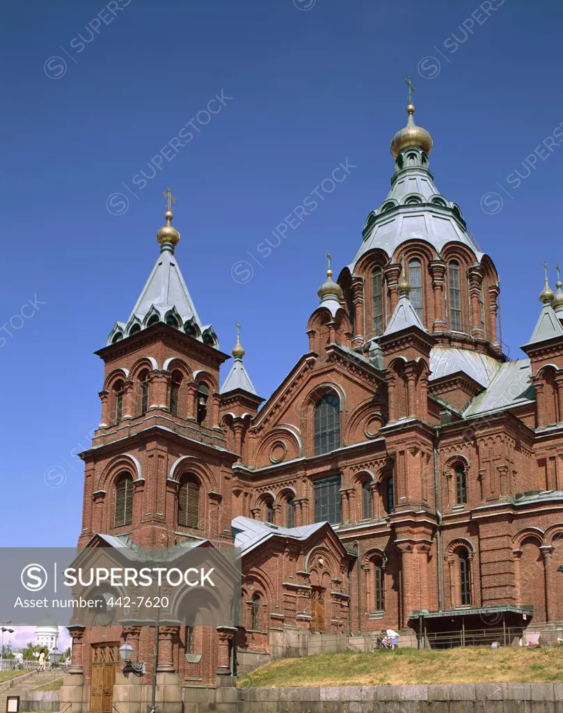 Low angle view of a cathedral, Uspenski Cathedral, Helsinki, Finland