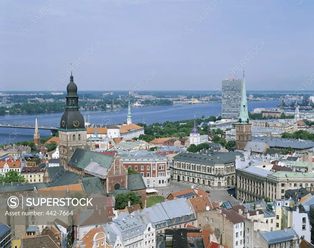 View from St. Peter's Church, City Skyline, Riga, Latvia