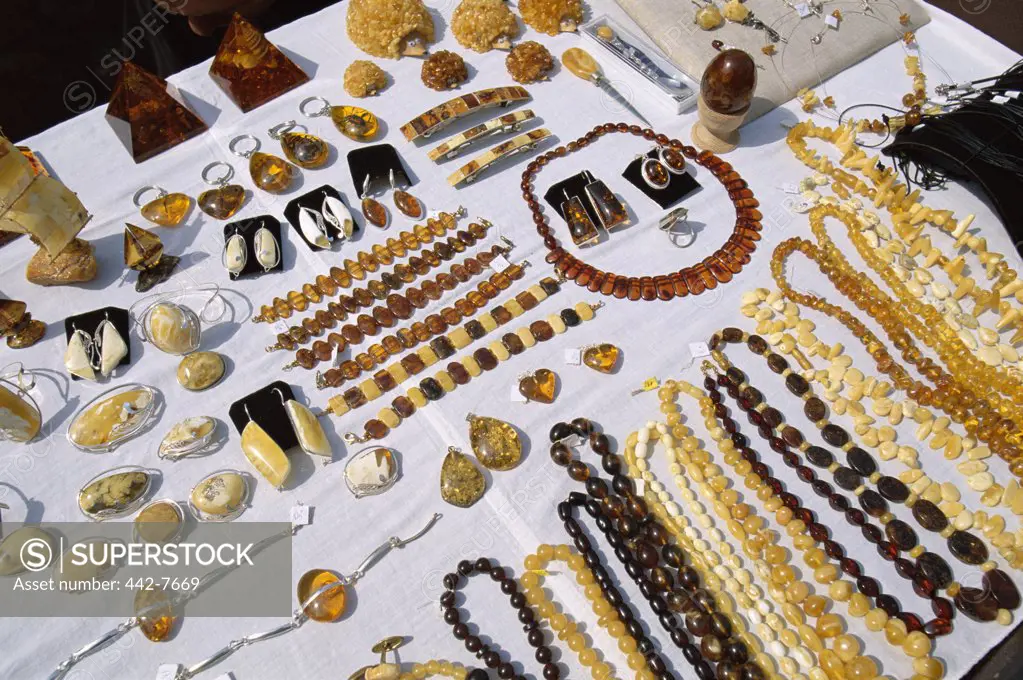 Amber necklaces and jewelry, Riga, Latvia