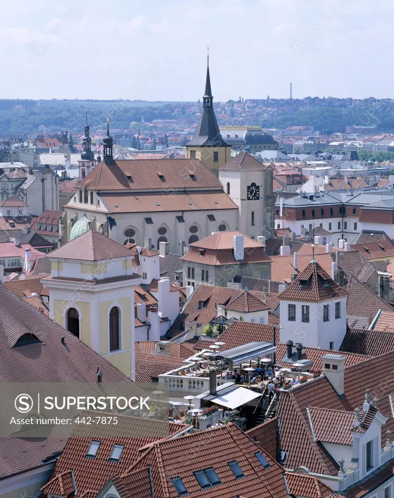 High angle view of buildings in Old Town, Prague, Czech Republic