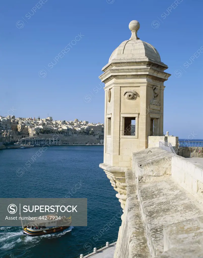 Lookout tower near the sea, Senglea, Valletta, Malta