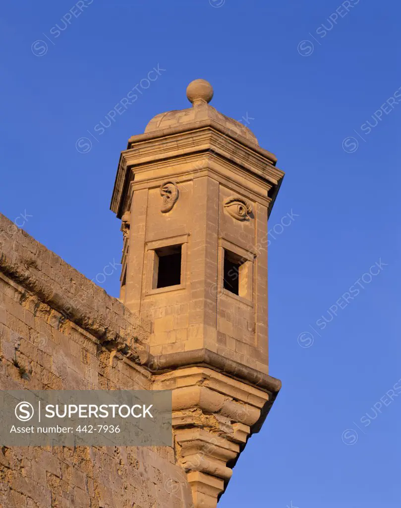 Low angle view of a lookout tower, Vedetta, Valletta, Malta