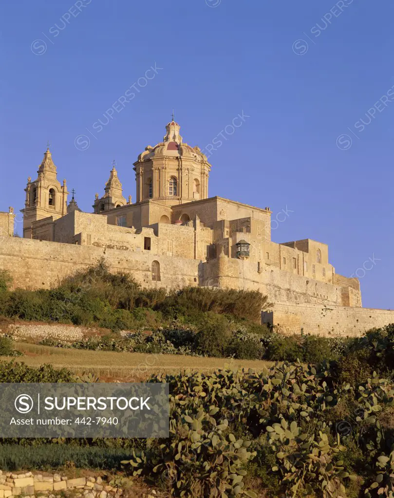 Low angle view of a building on a hill, Mdina, Malta