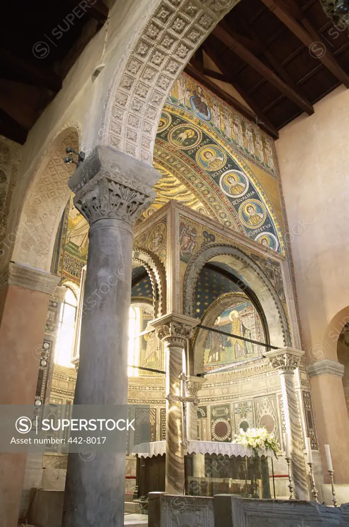Interior of a building, Euphrasian Basilica, Porec, Istria Region, Croatia