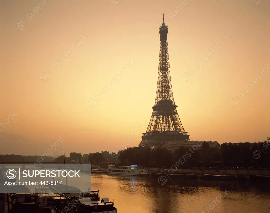 Tower on the river, Eiffel Tower, Seine River, Paris, France