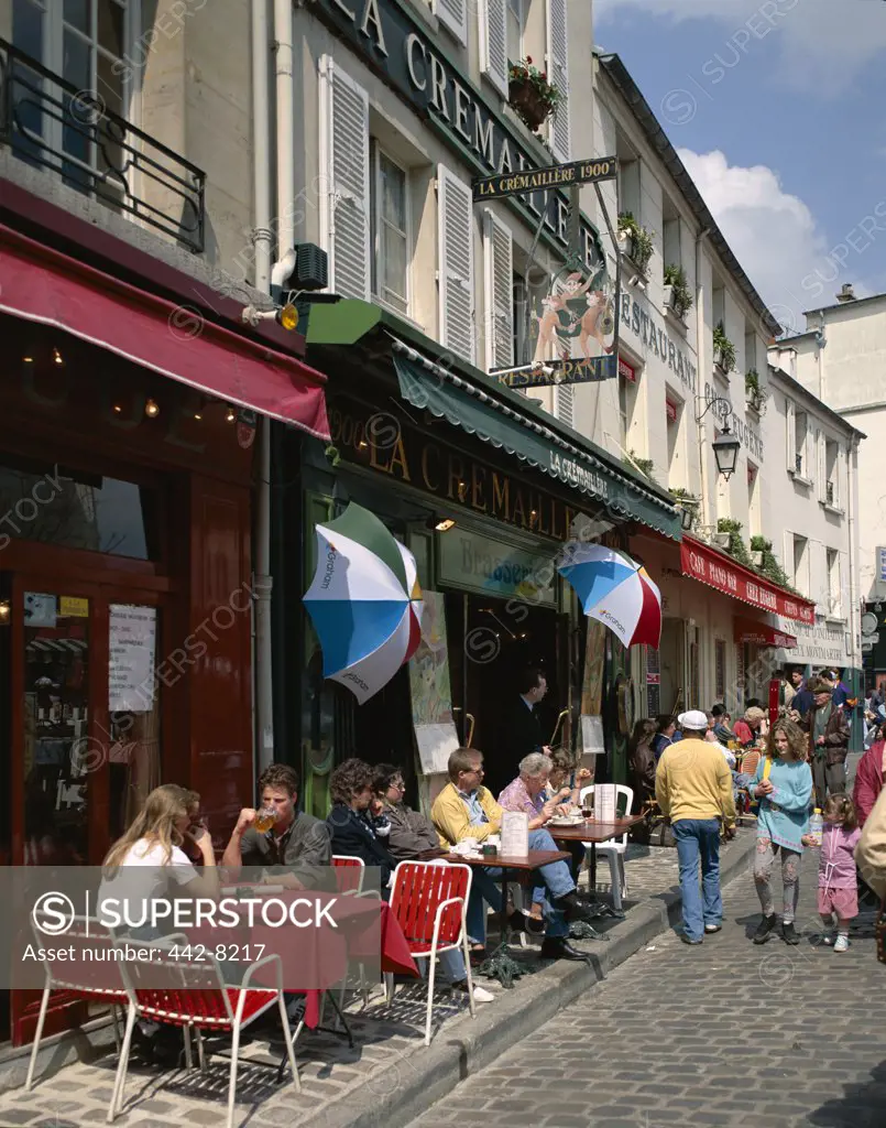 People at a brasserie, Montmartre, Paris, France