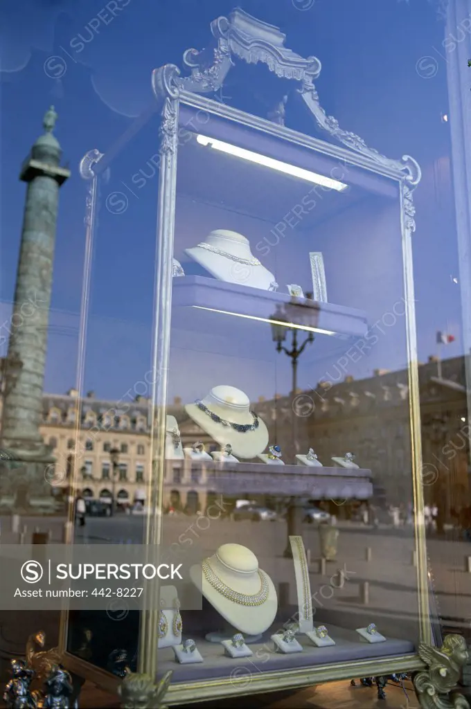 Window of a jewelry store, Place Vendome, Paris, France
