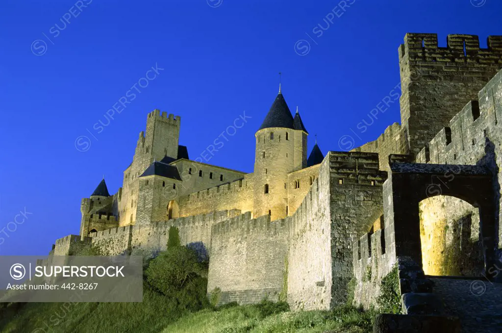 City Walls, Medieval Citadel, Carcassonne, Languedoc-Roussillon, France