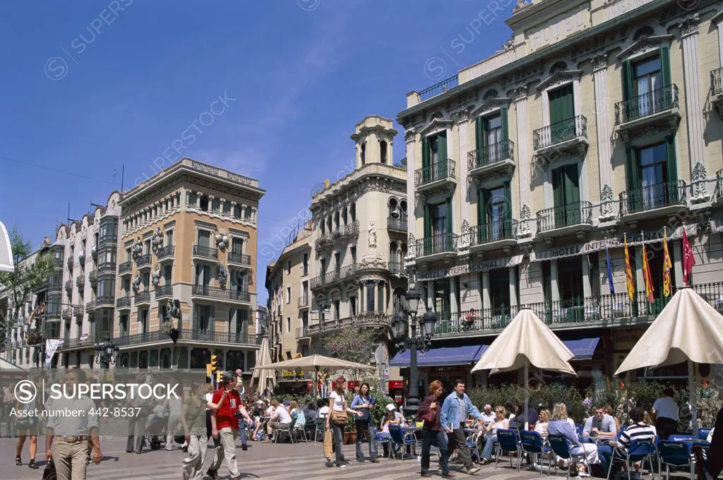 Outdoor Cafes, Las Ramblas, Barcelona, Catalonia, Spain