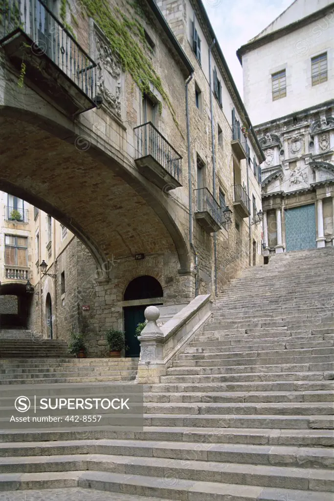 Steps and Arches, Old Town Center, Girona, Catalonia, Spain