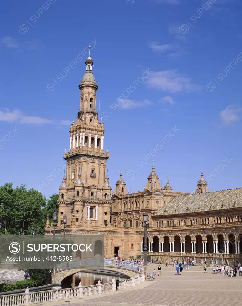 Cathedral and La Giralda, Plaza de Espana, Seville, Andalusia, Spain