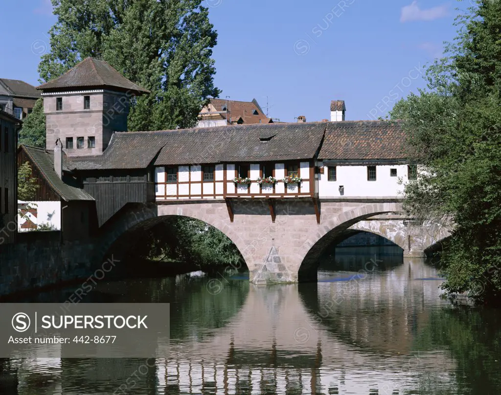 Little Bridge and Pegnitz River, Nuremberg, Franconia, Bavaria, Germany 