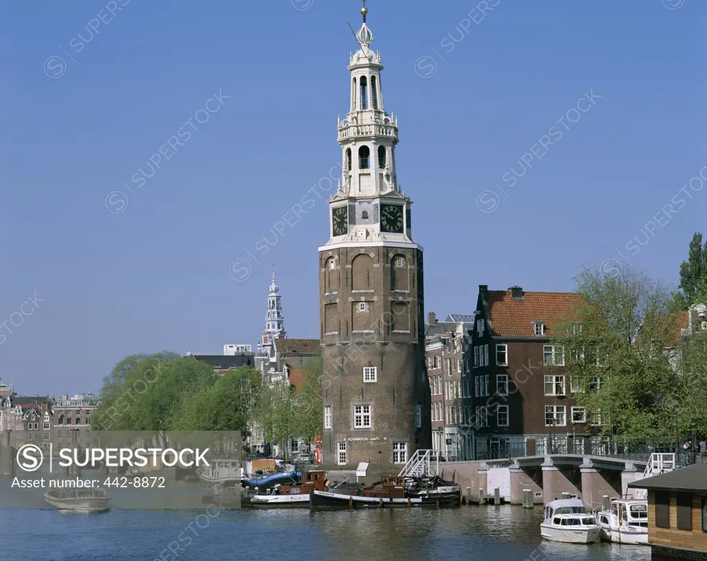 Montelbaanstoren and Canal Tour Boats, Amsterdam, Netherlands