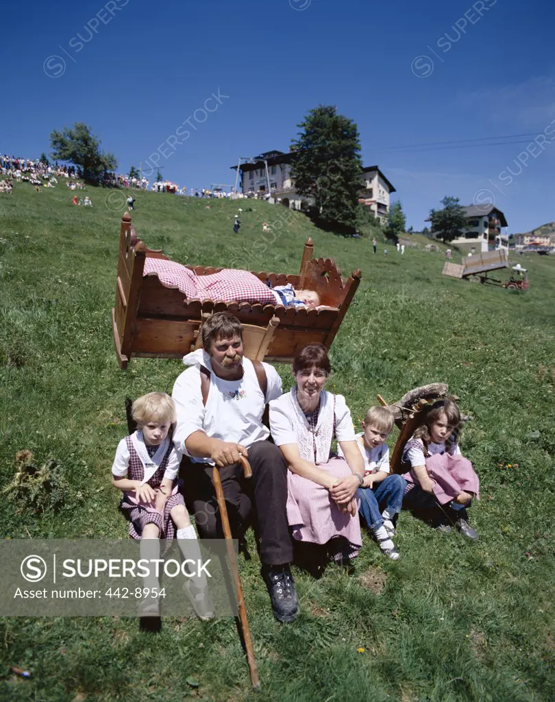 Traditional Farming Family, Alps, Switzerland