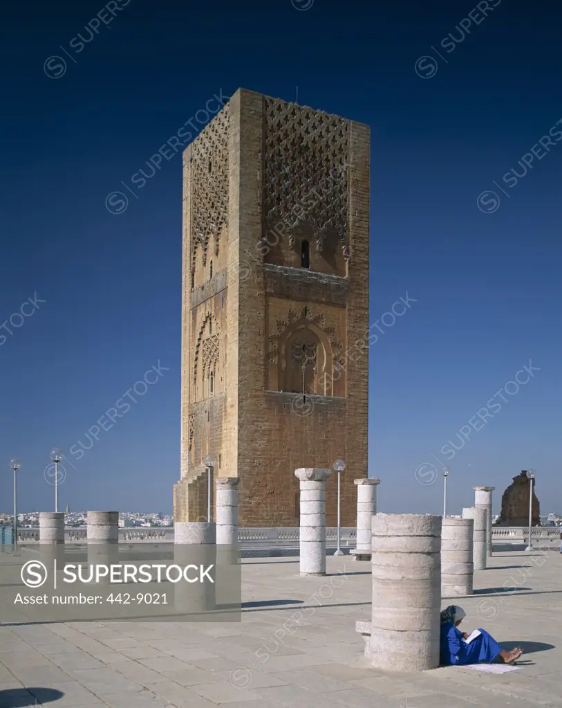 Low angle view of a tower, Hassan Tower, Rabat, Morocco