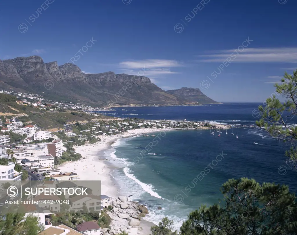 High angle view of a bay, Camps Bay, Cape Town, South Africa