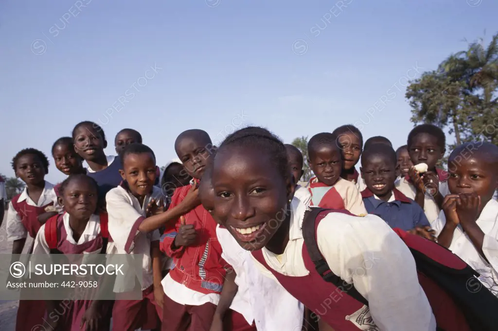 Portrait of school children, Banjul, Gambia