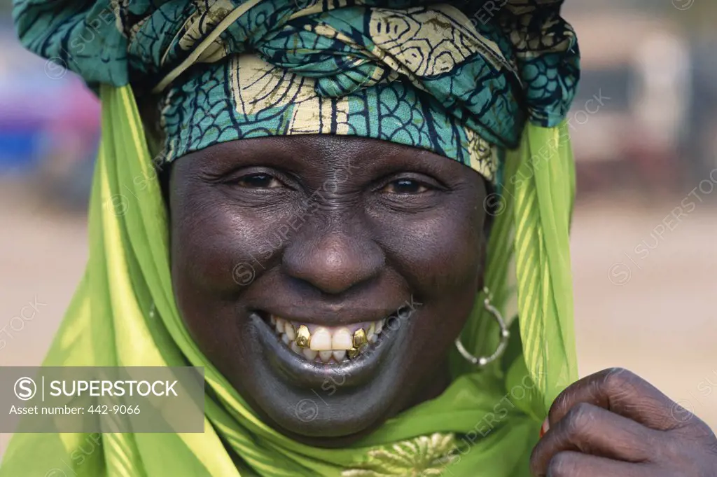Portrait of an African woman smiling, Banjul, Gambia
