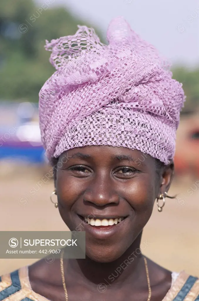 Portrait of an African woman smiling, Banjul, Gambia