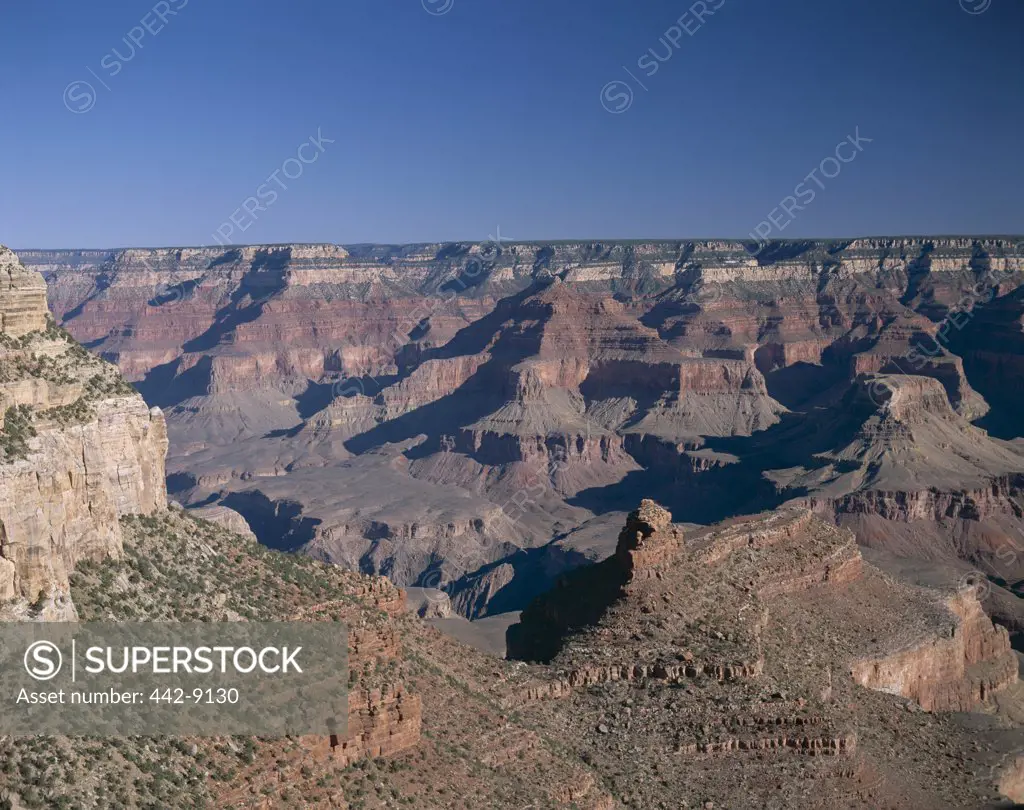 High angle view of a canyon, South Rim, Grand Canyon, Grand Canyon National Park, Arizona, USA
