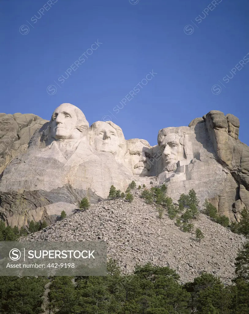Low angle view of a memorial, Mount Rushmore National Memorial, South Dakota, USA