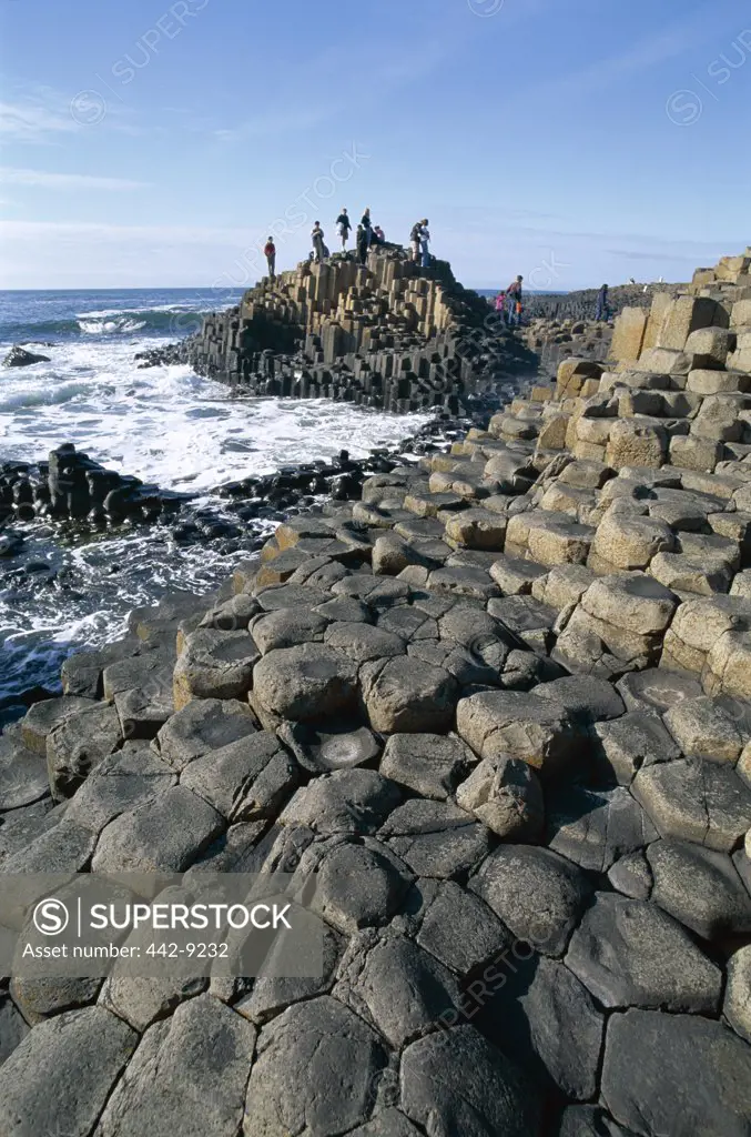 Rocks on the coast, Giants Causeway, County Antrim, Northern Ireland