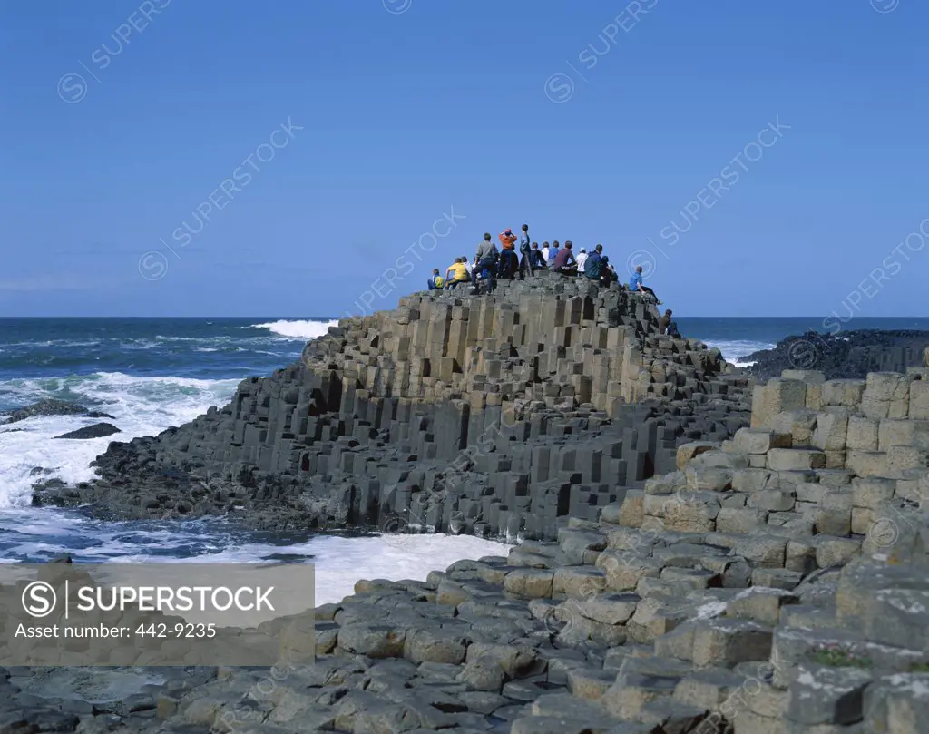 Rocks on the coast, Giants Causeway, County Antrim, Northern Ireland