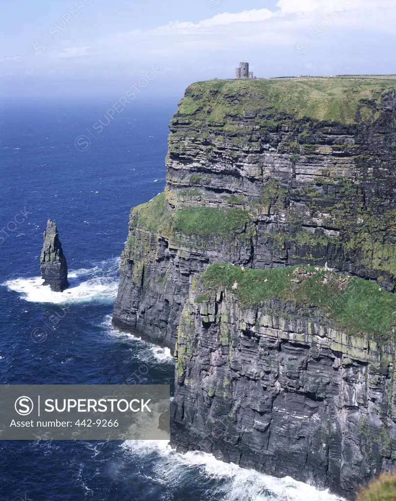 High angle view of the Cliffs of Moher, County Clare, Ireland