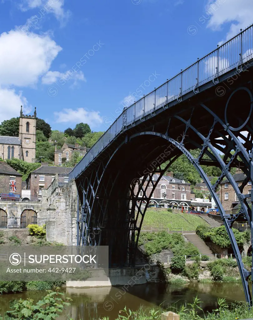 Low angle view of a bridge, Iron Bridge, River Severn, Ironbridge Gorge, Shropshire, England