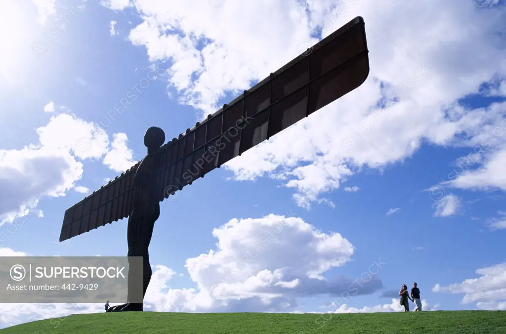 Low angle view of a statue of an angel, Angel of the North, Gateshead, England