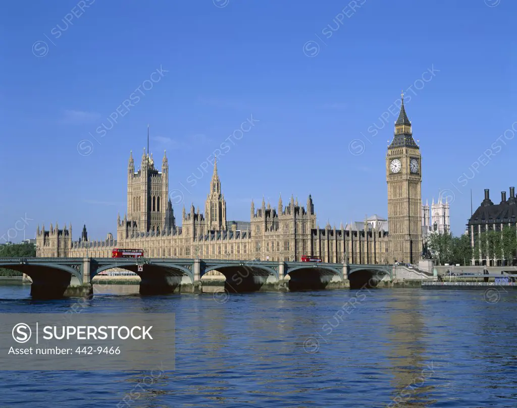 Big Ben and the Houses of Parliament near Westminster Bridge, Westminster, London, England