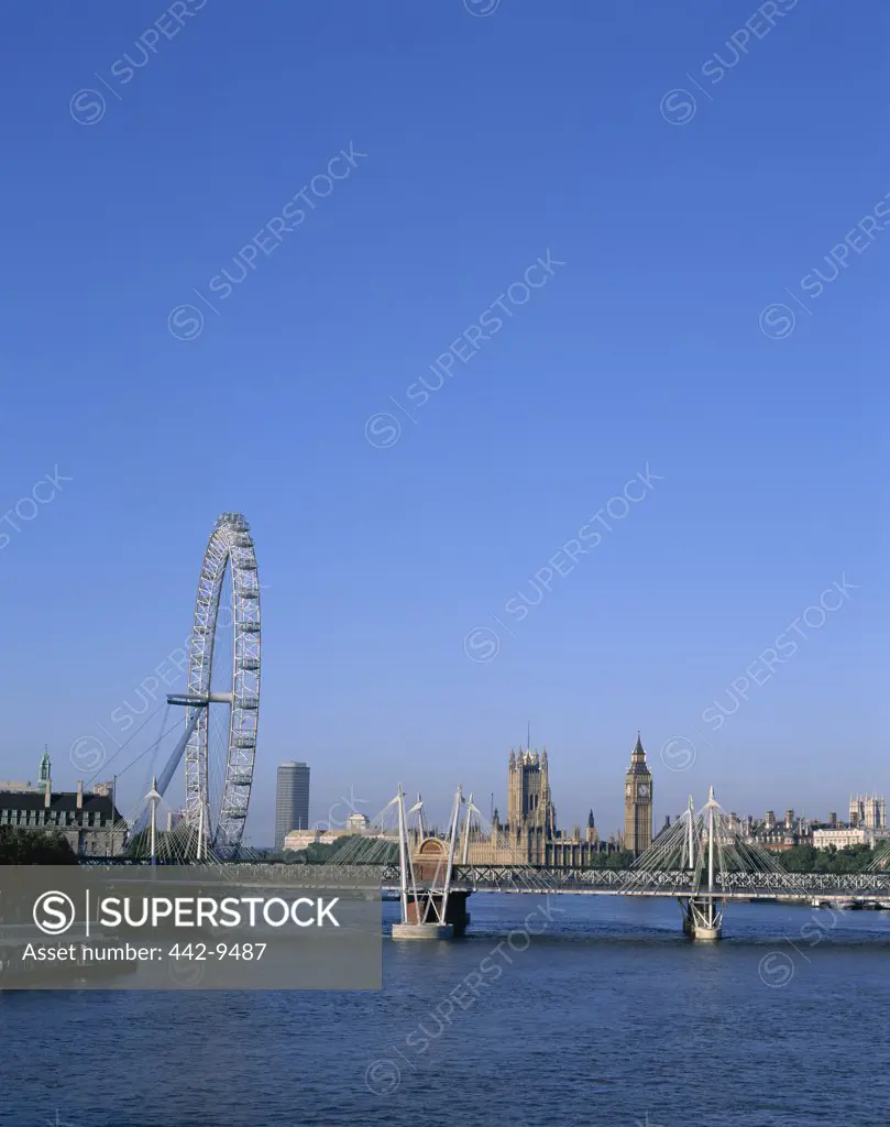 Bridge along the Thames River, London, England