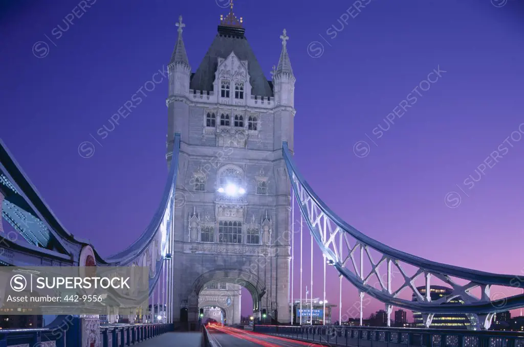 Low angle view of Tower Bridge, London, England