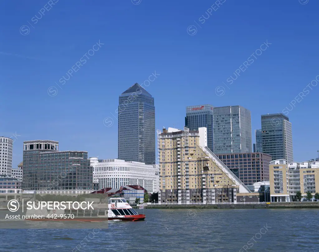 Docklands and Thames River, London, England