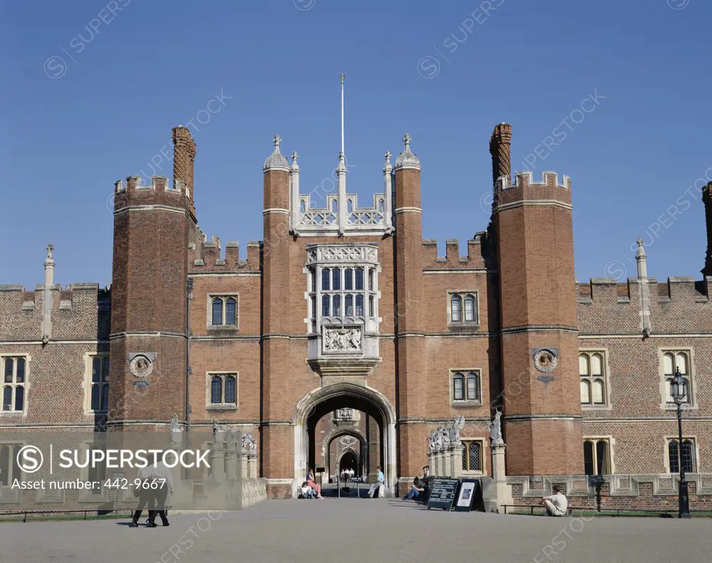 Facade of Hampton Court Palace, London, England