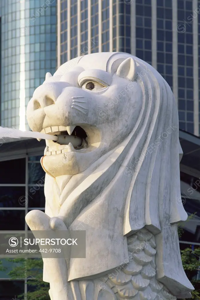 Close-up of a statue, Merlion Statue, Singapore