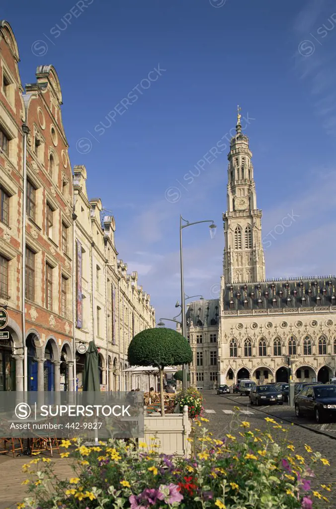 Buildings in a city, Place des Heros, Arras, France