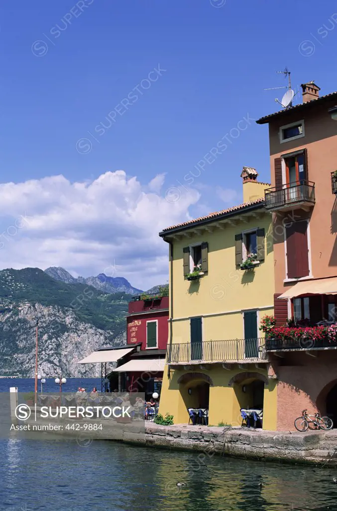 Buildings on the waterfront, Lake Garda, Malcesine, Italy
