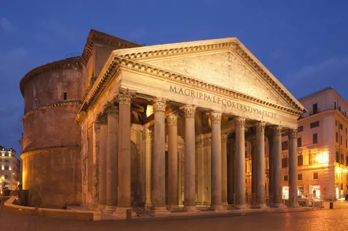 Italy, Rome, Pantheon illuminated at night