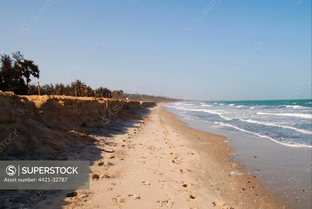 View of beach and sea, Kololi Beach, Gambia, april