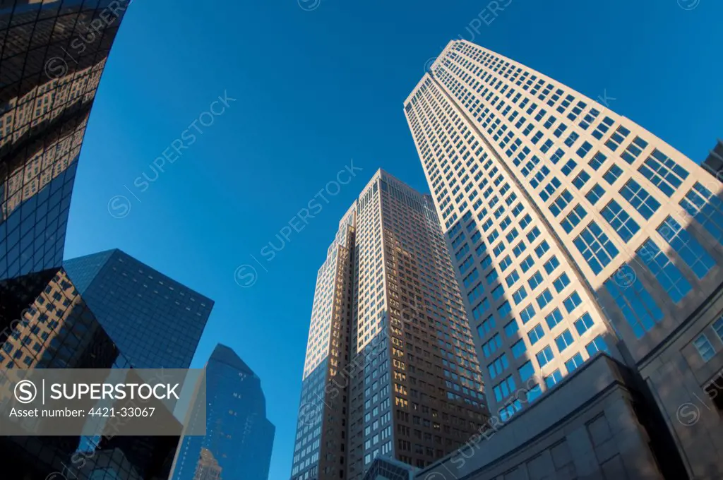 View of city skyscrapers, Bankers Hall, Calgary, Alberta, Canada