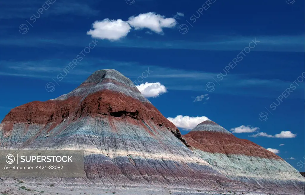 America - Arizona The Tepees in the Painted Desert are formations coloured by iron,manganese