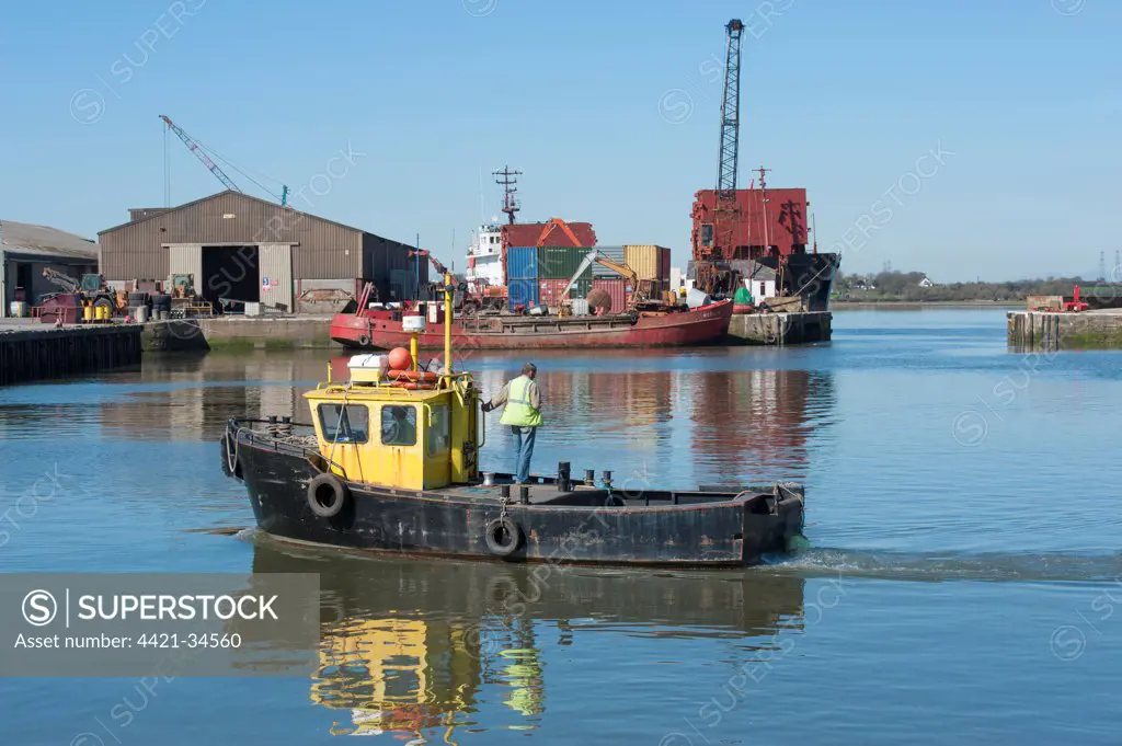 Boats in dock, Glasson Dock, River Lune, Lancaster, Lancashire, England, march