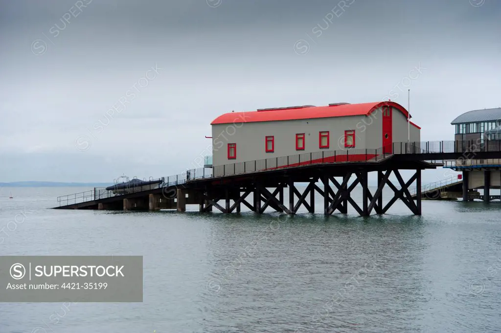 Old lifeboat station converted into house, Tenby, Pembrokeshire, Wales, August