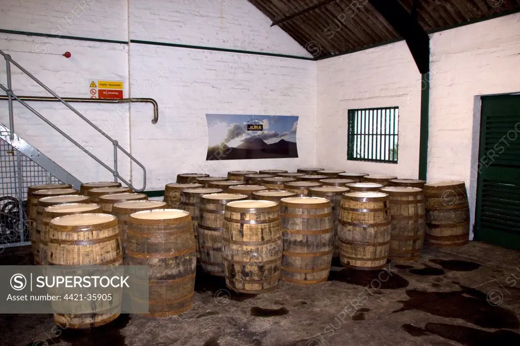 Barrels of Jura whiskey