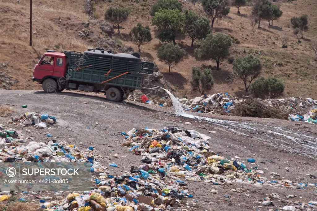 Rubbish dump on Lesvos Greece