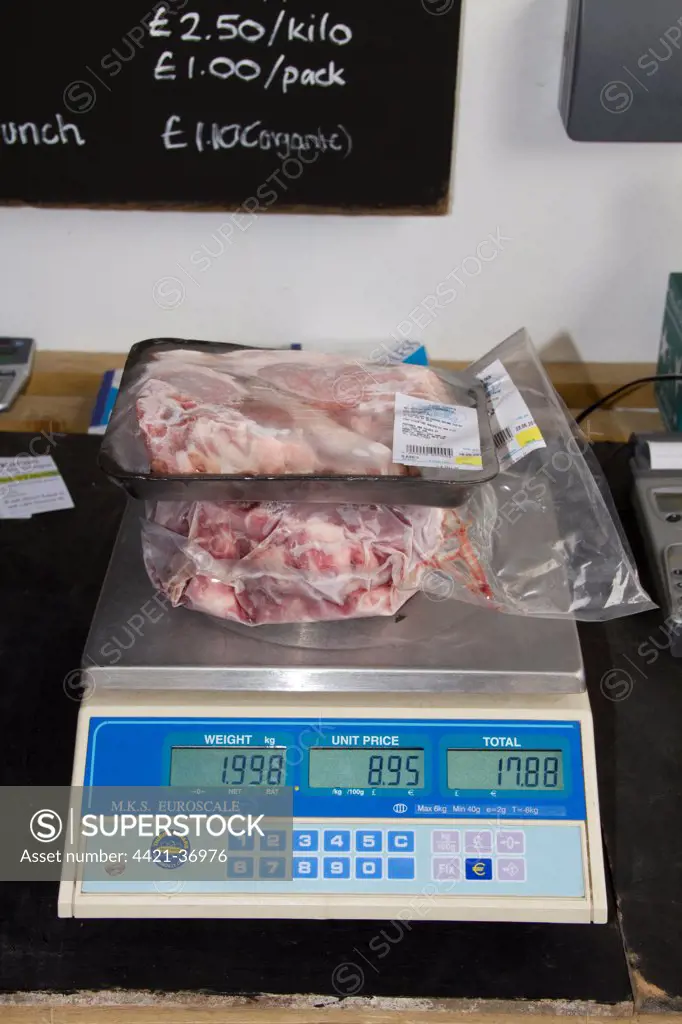 Scales for weighing meat