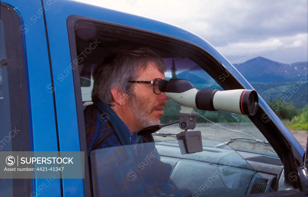 Birdwatching Derek Moore using a Nikon Telescope