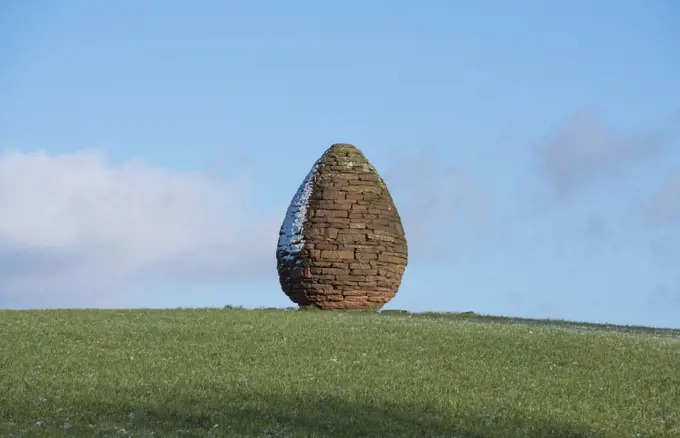 'Millennium Cairn' sculpture, created by famous sculptor Andy Goldsworthy, Penpont, near Thornhill, Dumfries and Galloway, Scotland, January